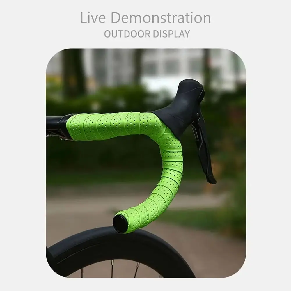 Anti-slip Bicycle Handlebar Tape PU EVA Anti-Vibration Road Bike Handlebar Belt Skin-friendly Breathable Cycling Bar Wrap