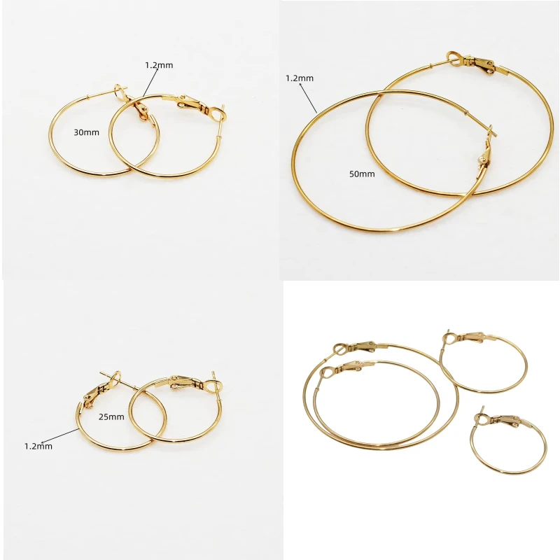 Rose Gold-color Plated Titanium 10mm Hoop Earrings 316 L Stainless Steel No Easy Fade Allergy Free
