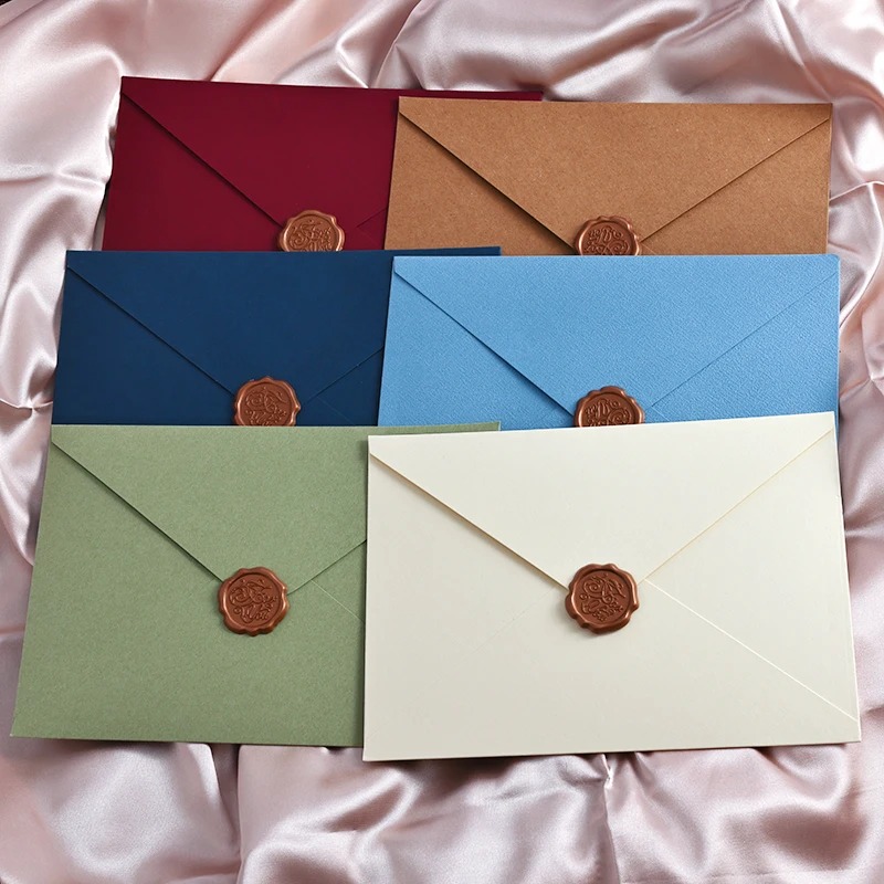 30pcs A5 Ivory White Envelopes for Wedding 250g Paper 155x215mm Invitation Small Card Business Stationery Supplies Storage Bag