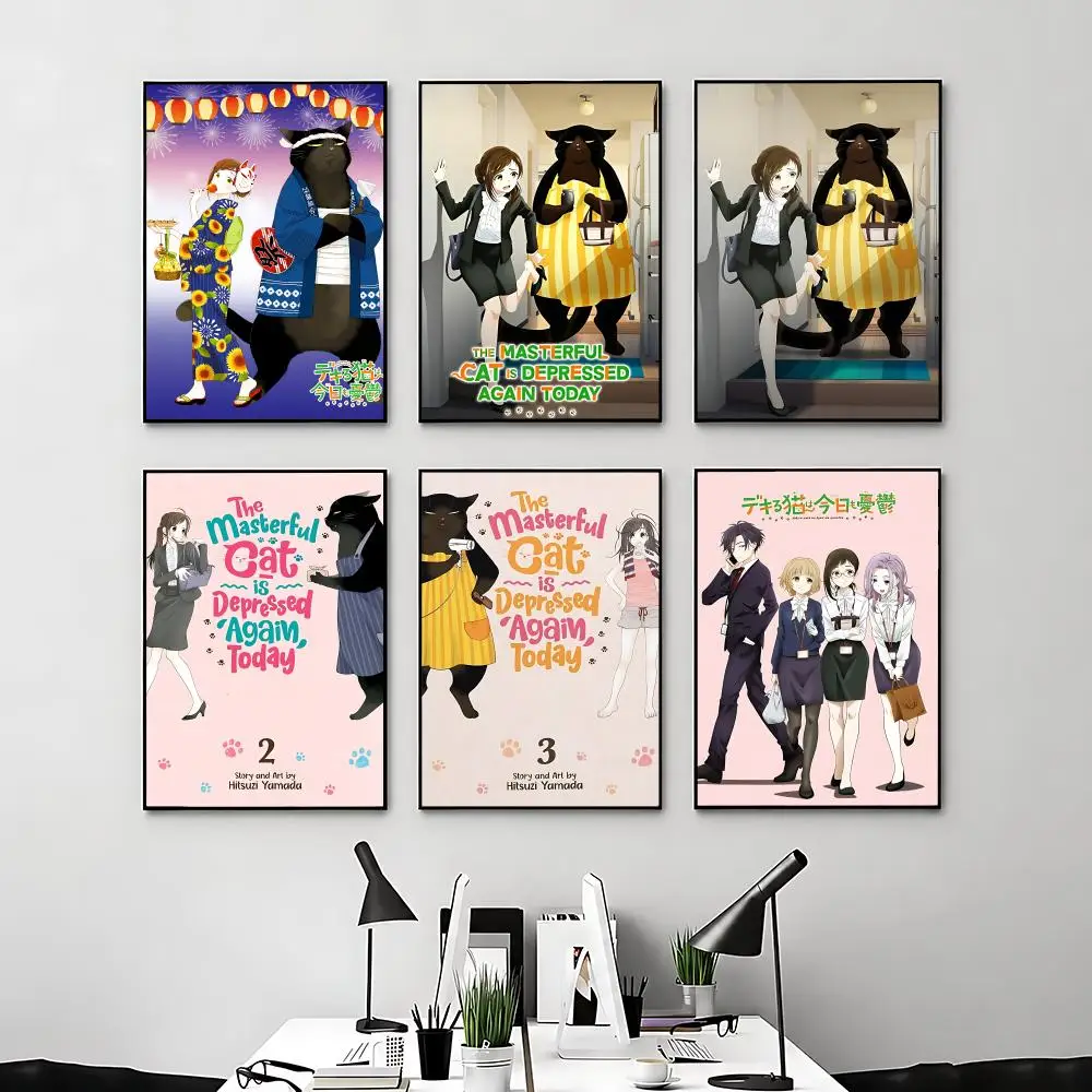 Cute TThe Masterful Cat Is Depressed Again Todayed Poster Posters Anime Room Decor Decoration Movie Backpack Wall Interior Music