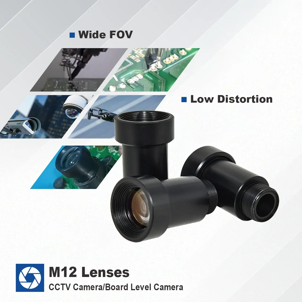 2026 M12 5MP Fisheye Contact Industrial Safety Lenses With IR For C/CS Mount Cameras