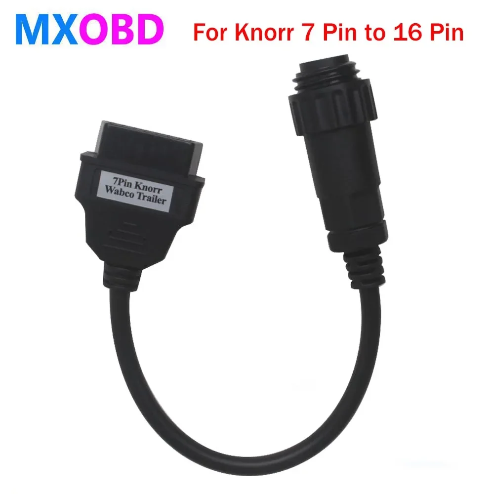 Конвертер OBDII Для Knorr с 7 pin на 16 Pin, кабель для дизельного грузовика, для Knorr, Wabco, для прицепа, 7-контактный переходник