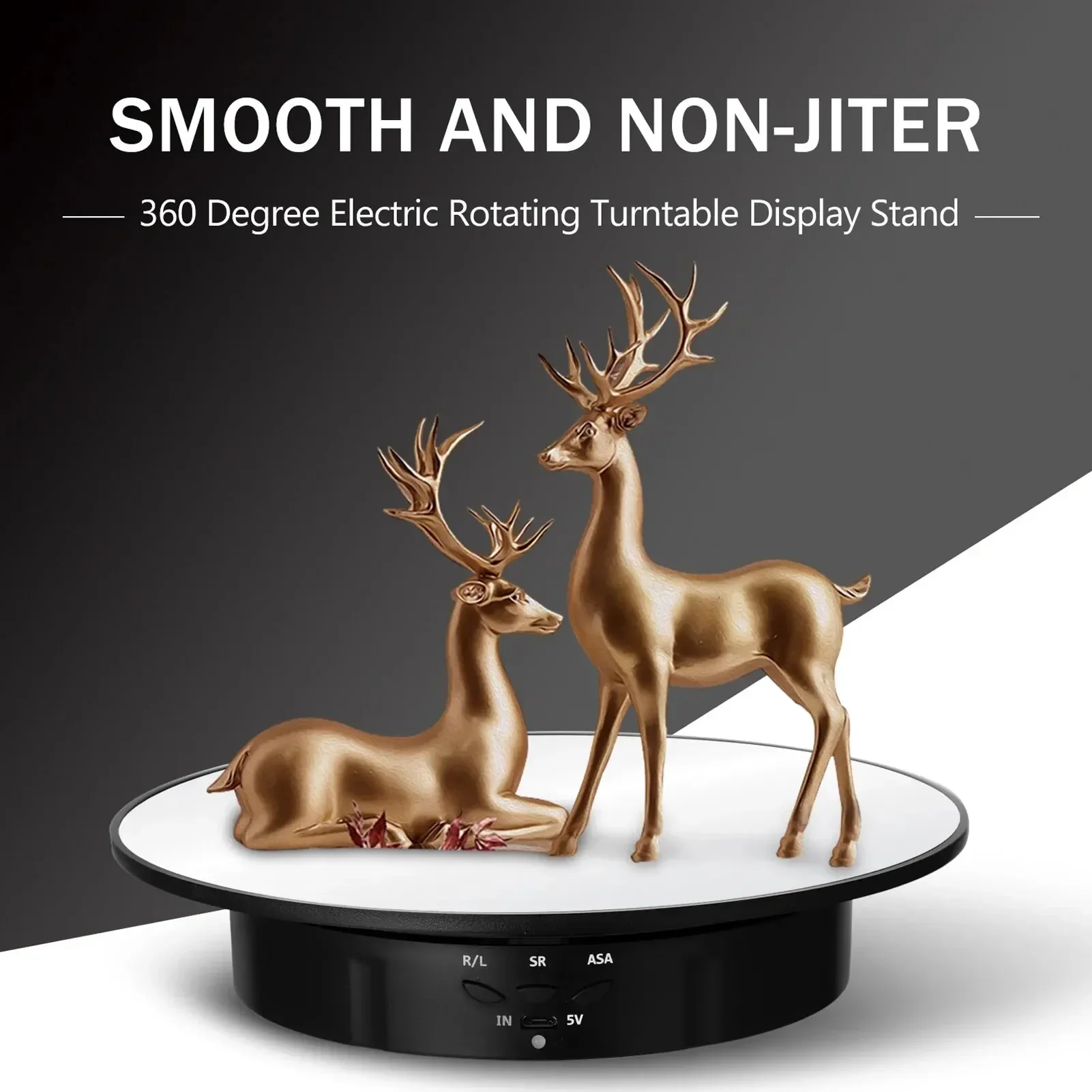 200mm 3 Speeds Photography Rotating Display Stand For Video Shooting 360° Electric Rotating Product Display Turntable