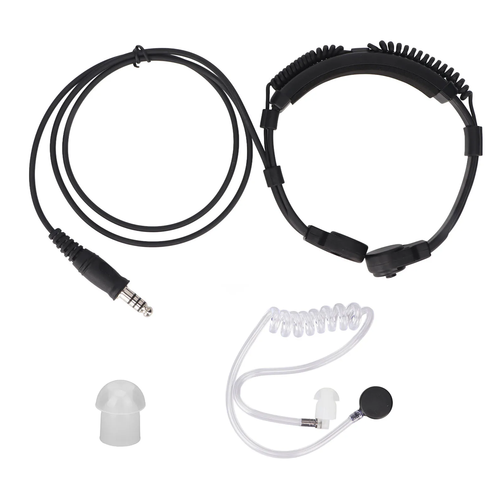الحلق ميكروفون سماعة قابل للسحب مريح الهواء سماعة أذن بأنبوب مقاومة للضوضاء المهنية الصوتية الأذن الحلقات لأجهزة الاتصال اللاسلكي