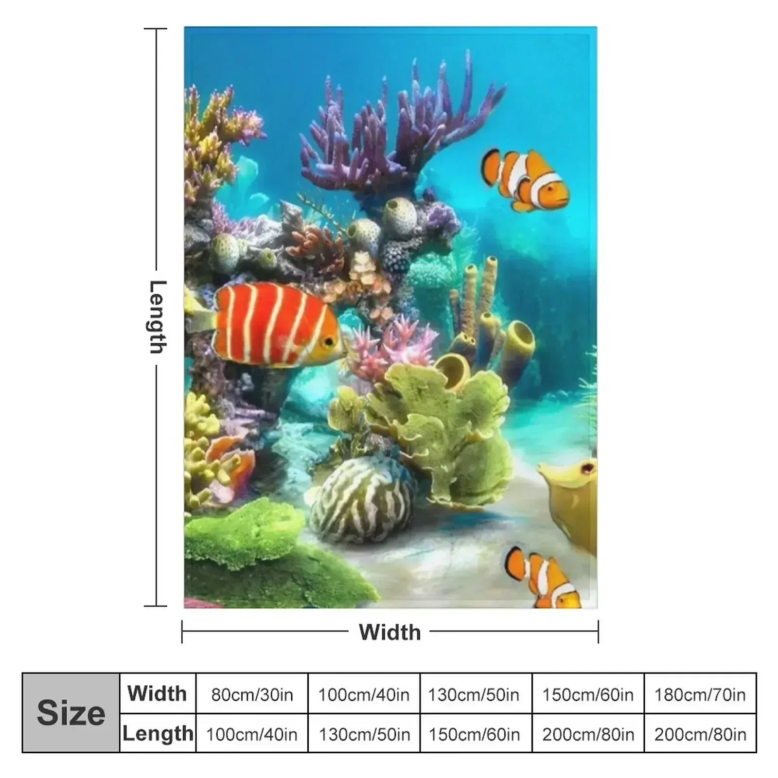 Aquarium Throw Blanket couch cozy soft plush fuzzy picnic outdoor blanket