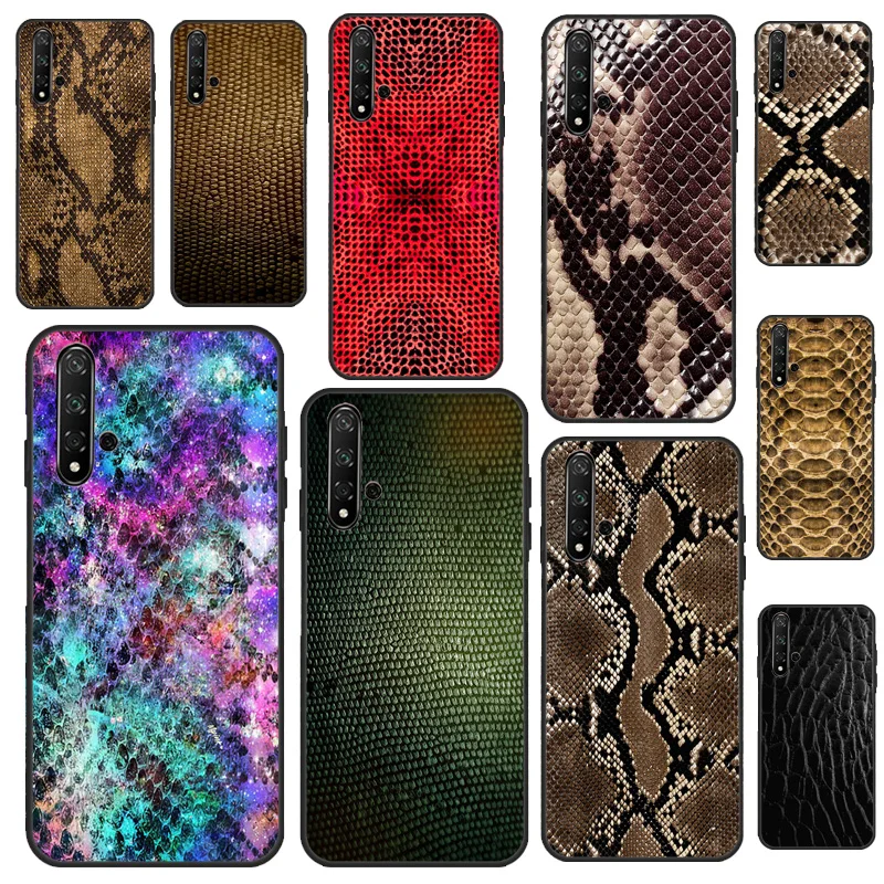 Snake Skin Case For Huawei P30 P20 P40 P60 Pro P Smart Nova 9 5T Honor Magic 5 Lite X8 X9a 50 70 Cover