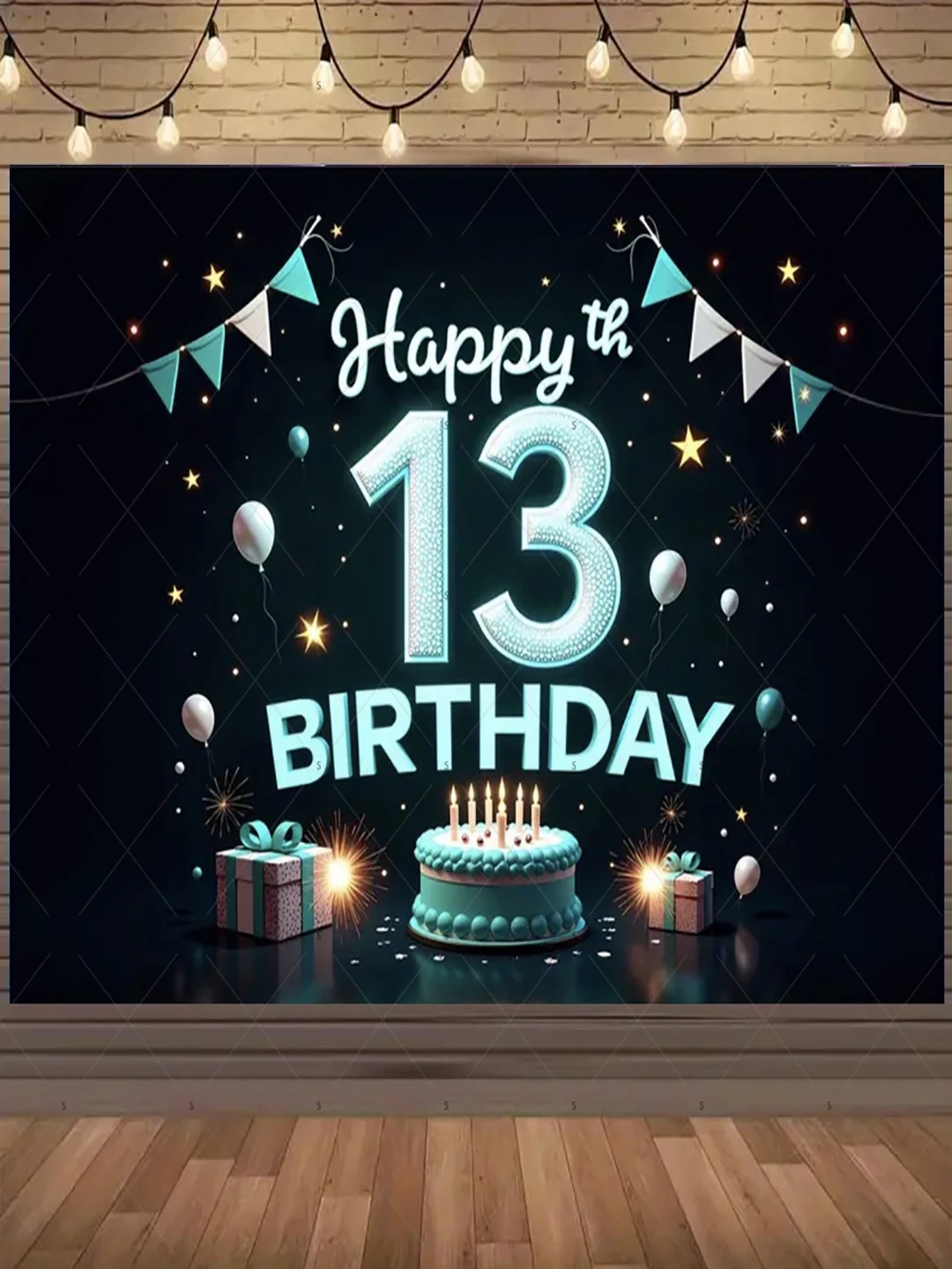 Décoration de fête pour 13e anniversaire, Ballon Surprise à paillettes colorées, bannière cadeau pour enfant, accessoires de photographie en famille, toile de fond