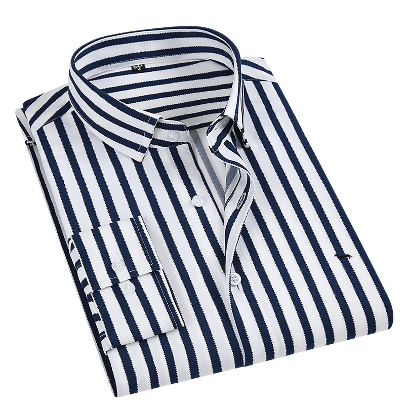 New Spring Autumn Men Casual Striped Cotton Bamboo Fiber Long Sleeve Harmont Male Blouse Slim Fit Asia Size Blaine Shirts