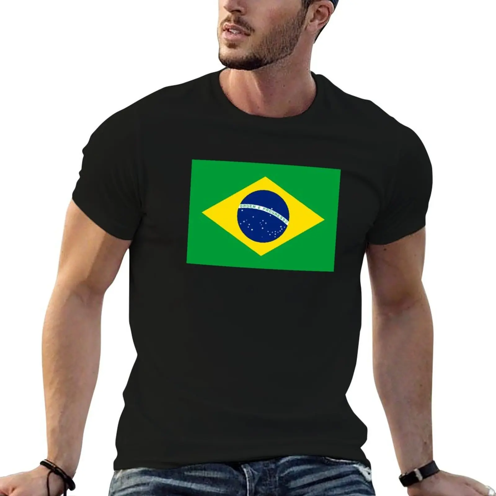 

Flag of Brazil T-Shirt t shirt man luxury t shirts for man graphic tees anime tshirt T-shirt