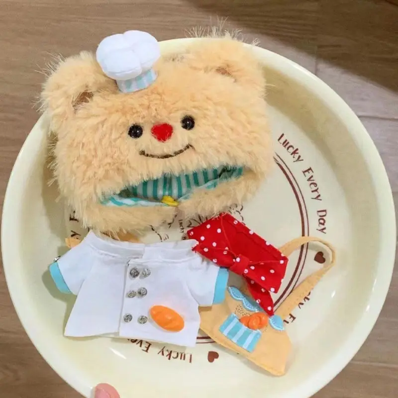 

Adorable Cartoon Butter Bear 10cm Cotton Normal Body Doll Clothes Toy Changeable Outfits Starfish Design Dolls Bag & Clothes