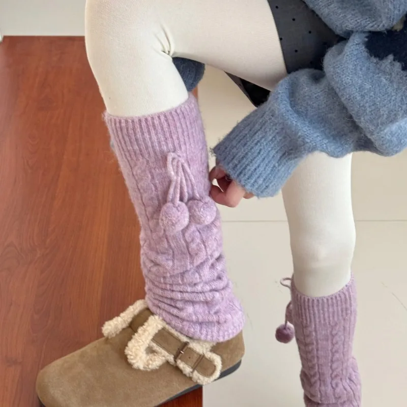 

Японские кружевные зимние носки средней длины JK для девочек, женские шерстяные носки с бантом и ворсом, модные теплые носки в стиле Лолиты