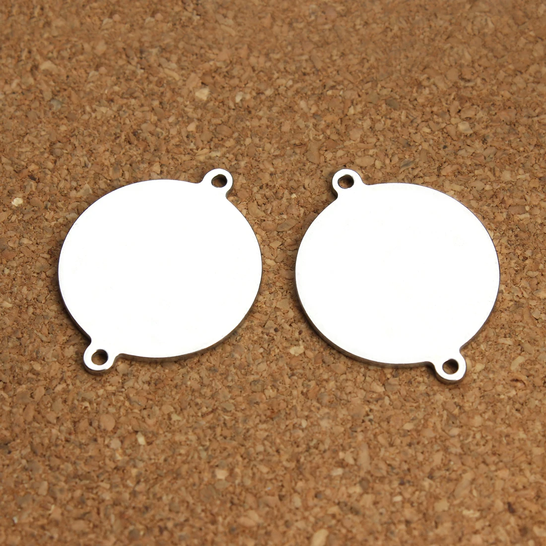 10 Stück runde Edelstahl-Charms für die Schmuckherstellung, Verbinder, Stempeln, leere Erkennungsmarken, Charm-Anhänger, passend für Halsketten im Großhandel – Detail 2