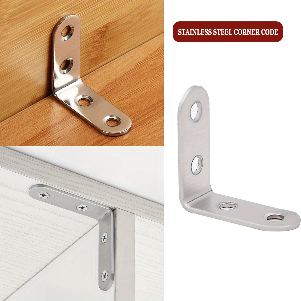 40*40MM Practical Stainless Steel Corner Brackets Joint Fastener Right Angle Thickened Brackets For Furniture Home