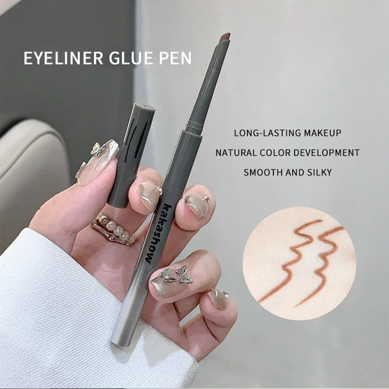 kakashow glue eyeliner, sleeping silkbrush,natural color,long-lasting eye makeup,waterproof and sweat proof,easy to apply makeup image 5