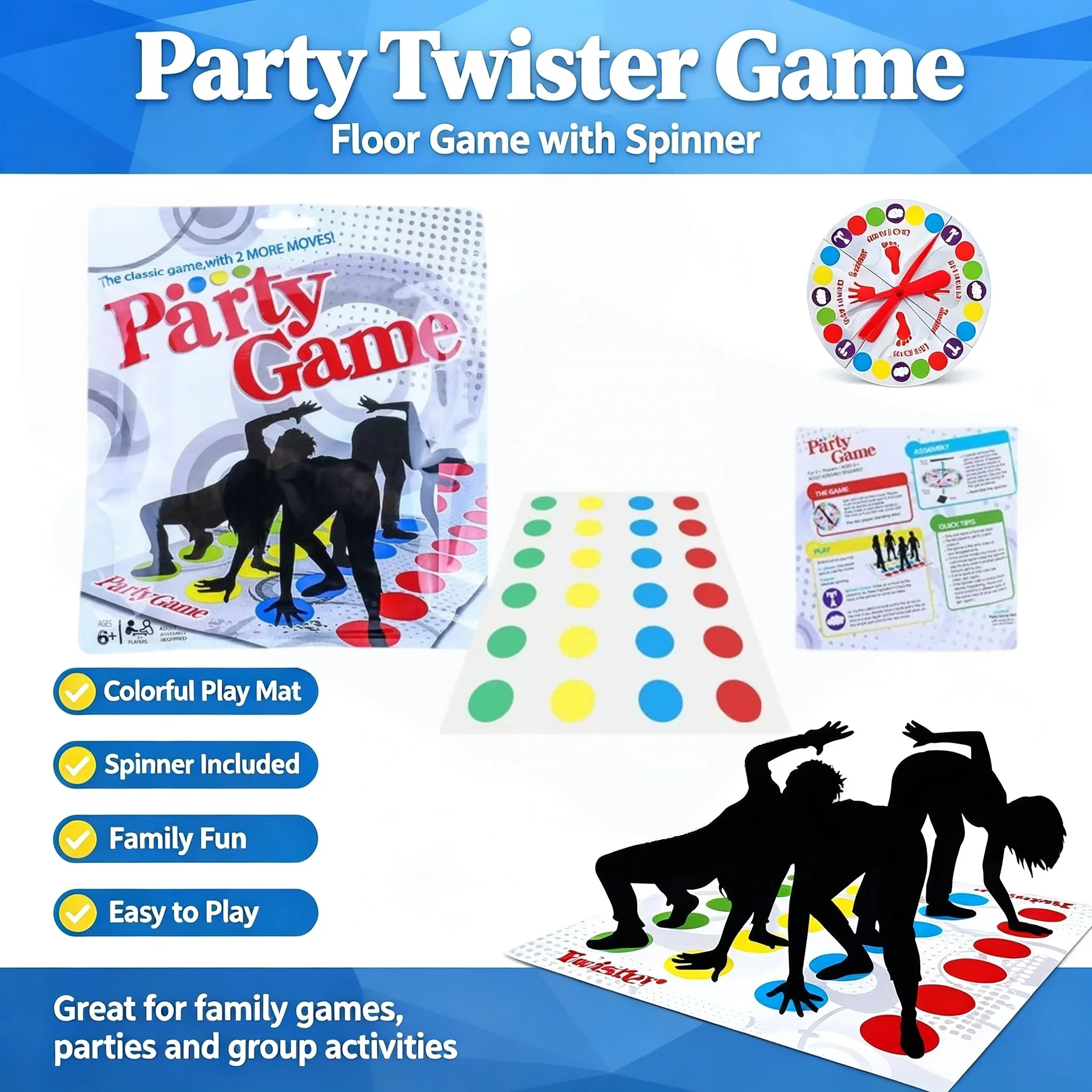 Body Twisting Party Game Mat Indoor Outdoor Interactive Group Sports Toys Family Fun Fitness Training Games For Teens And Adults
