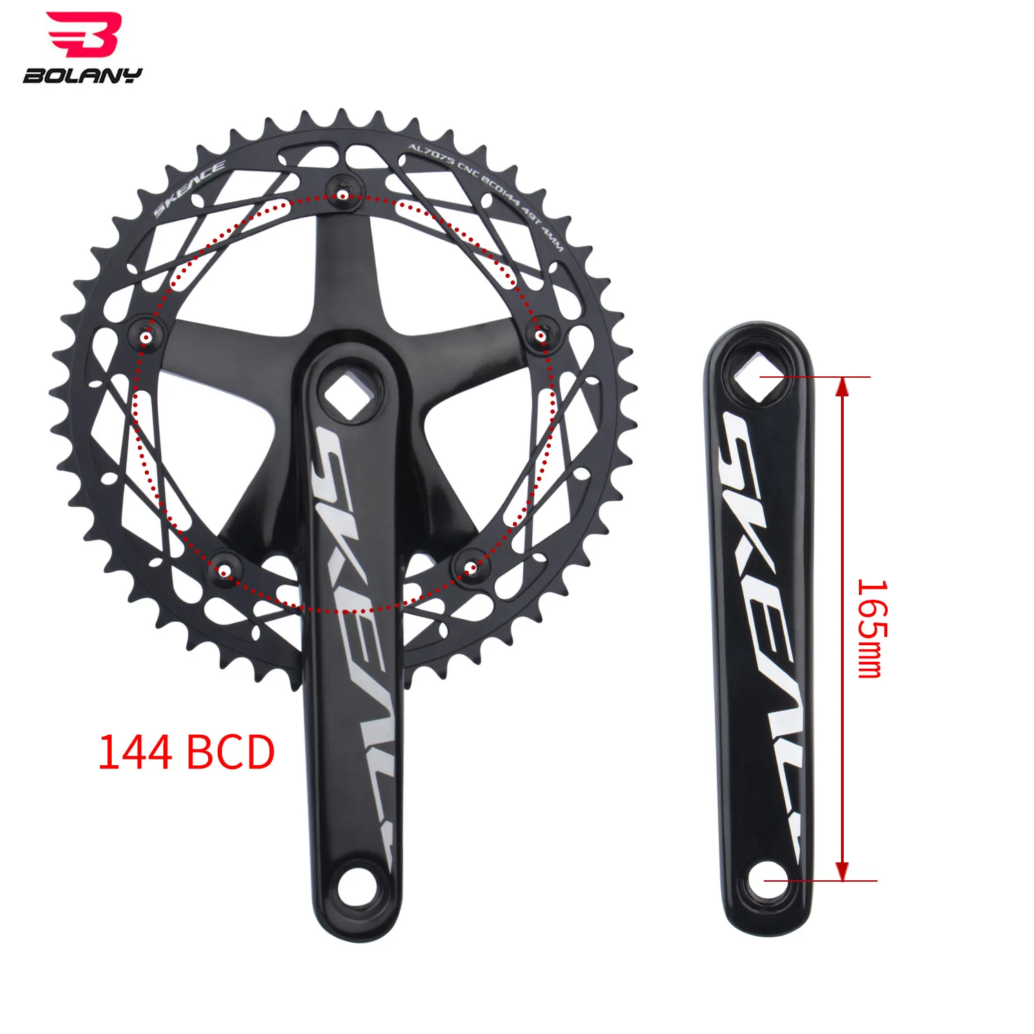*forBolany 152mm 144BCD 24-32T Square Hole Alloy Racing Crank for Road Bicycles CR325 Model Brand
