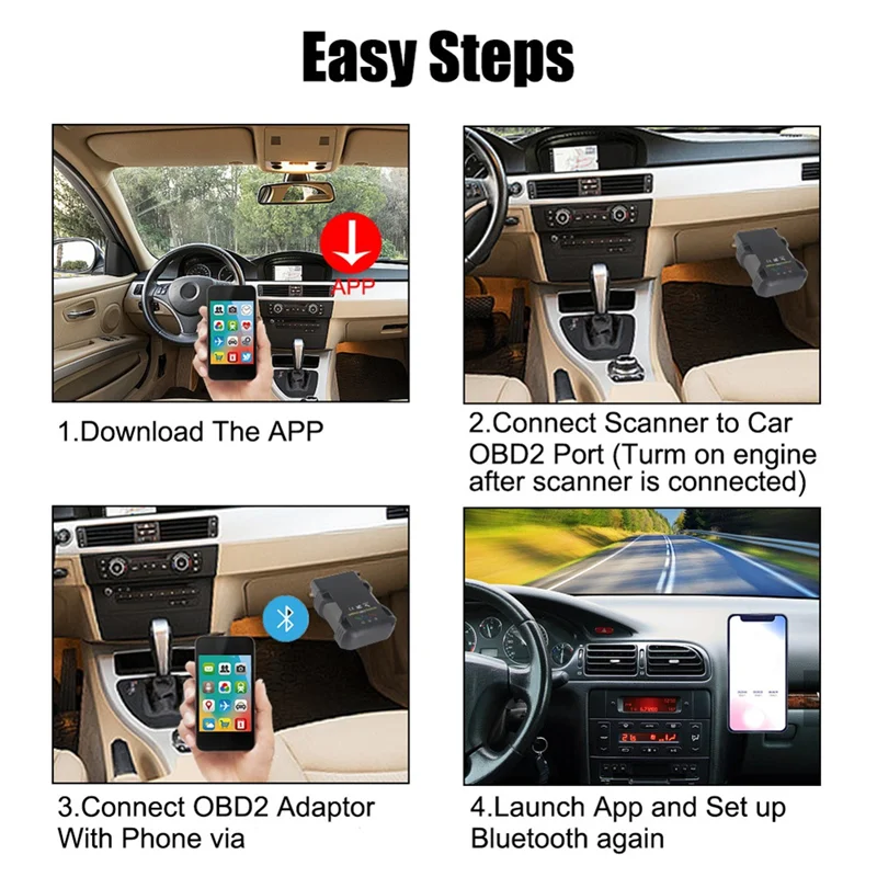 A52T MINI Bluetooth ELM327 V011 Automotive Detector Diagnostic Tool Bluetooth 5.0 Compatibility For Windows, IOS And Android Sys