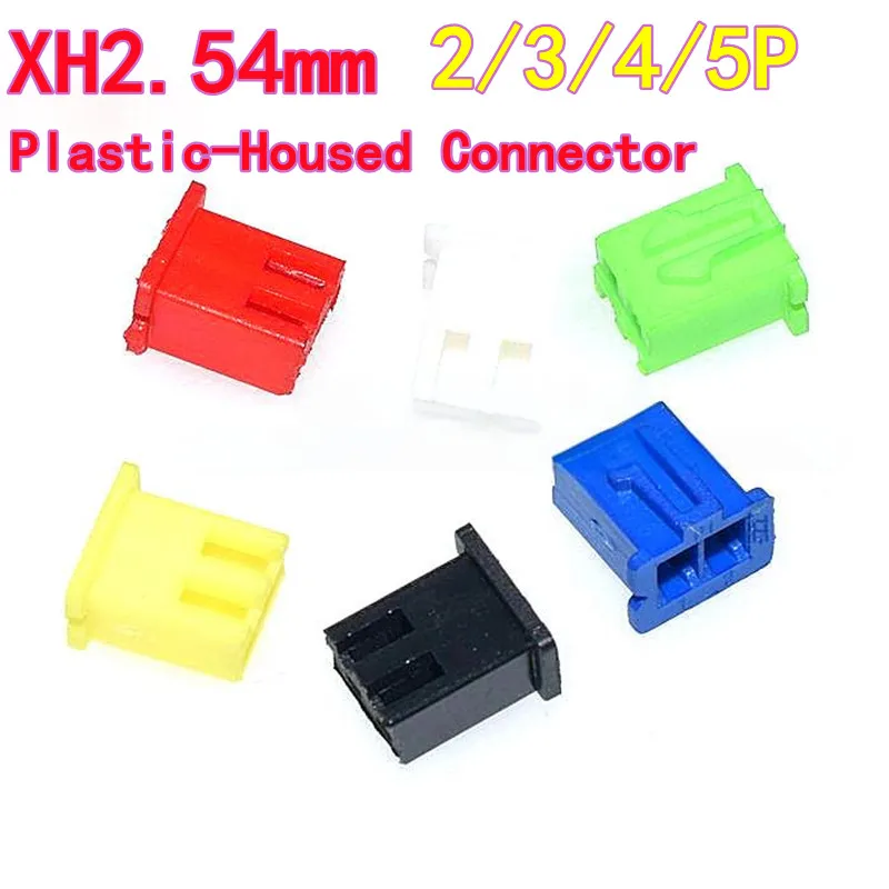 50pcs XH2.54-2P/3P/4P Socket plastic housing Connector Plastic-Housed Connector Red, Yellow, Blue, Green, Black, Assorted Colors