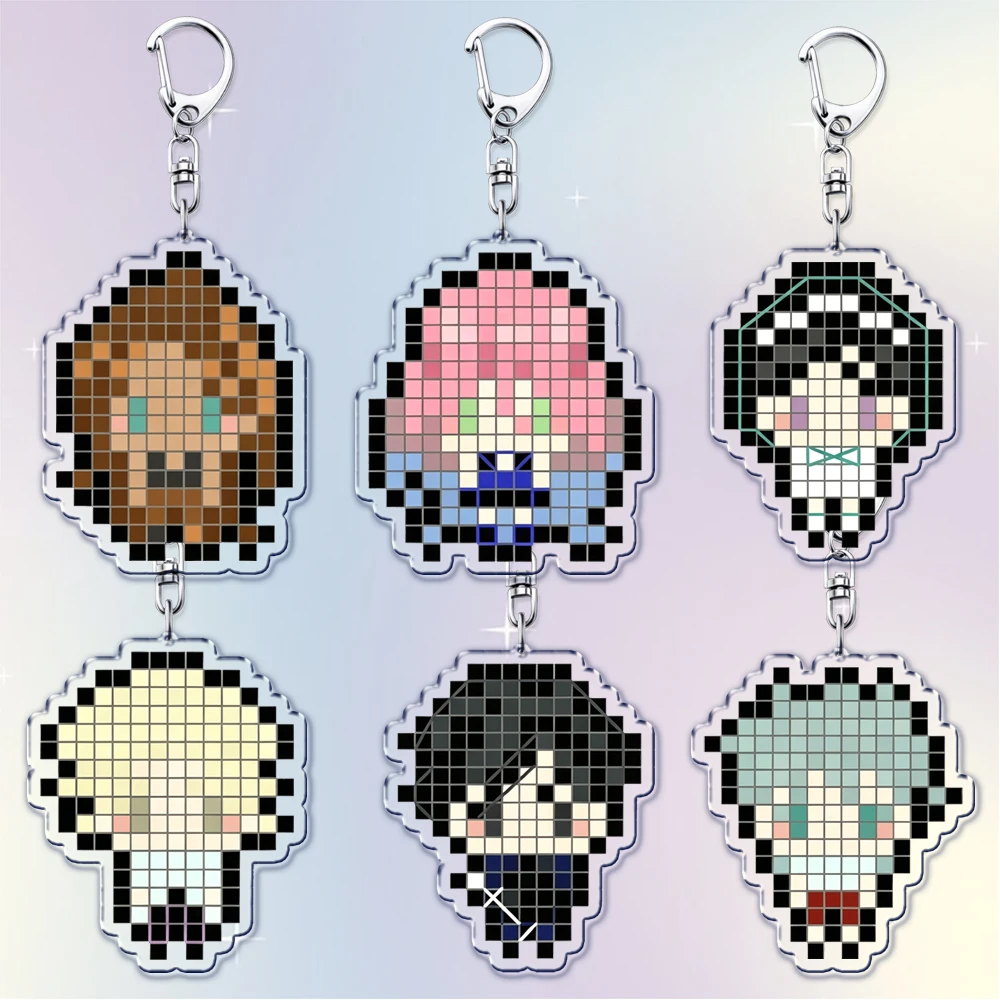 Lovely Game Omori Pixel Chibis Keychains for Accessories Bag Mari Sunny Hero Basil Aubrey Keyrings Jewelry Fans Friends Gifts
