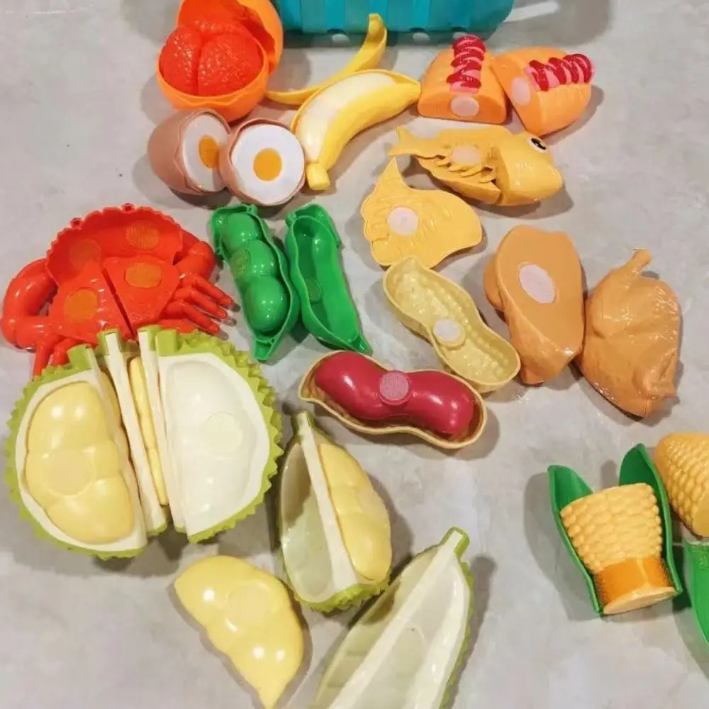 Nuevo juego de corte de plástico, juego de comida, regalos de Navidad, juguetes coloridos para cortar alimentos, juguete de cocina de simulación