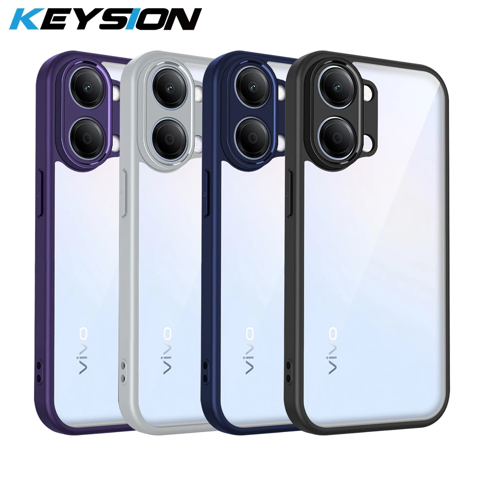 

KEYSION Transparent Phone Case for VIVO Y11 5G Y11d Y21 5G 2026 Soft Silicone+PC Clear Shockproof Phone Back Cover for VIVO Y05