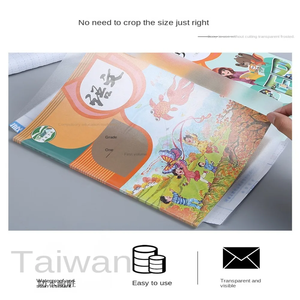 

10 Sheets A4 Clear Book Wrap Transparent Self Adhesive Book Protector Cover Dirt-proof Waterproof Notebook Protector Wrap