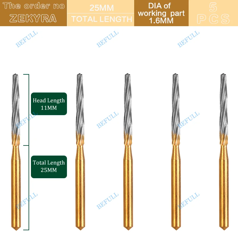 FG Zekrya noże do węglik wolframu wiertnice do wiertło dentystyczne Endo Z ekstrakcji zębów do szybka prostnica 19/25/28mm