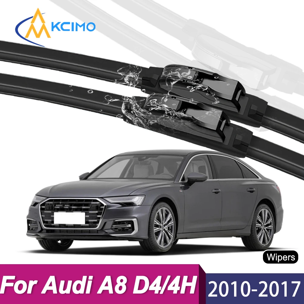 Upgrade Your Wiper System 2PCS Premium All-Season Rubber Blades For Audi A8 D4/4H 2010-2017 Long-Lasting Clear Vision