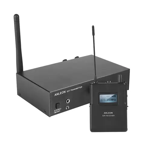 ANLEON S2 UHF Stereo Wireless Condenser Microphone 2 Channel 50M Long Distance Professional Stage Mo ni tor