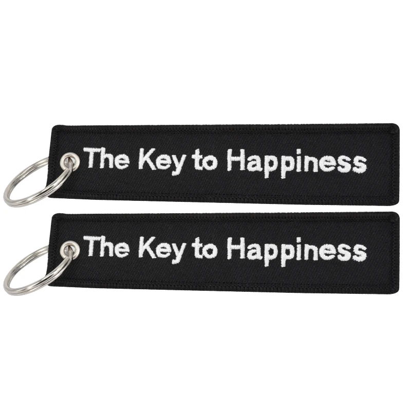 1PCS Fashion The Key to Happiness LOGO Key Tag Chain Bijoux Keychain For Cars Keys Key Fobs Key Ring