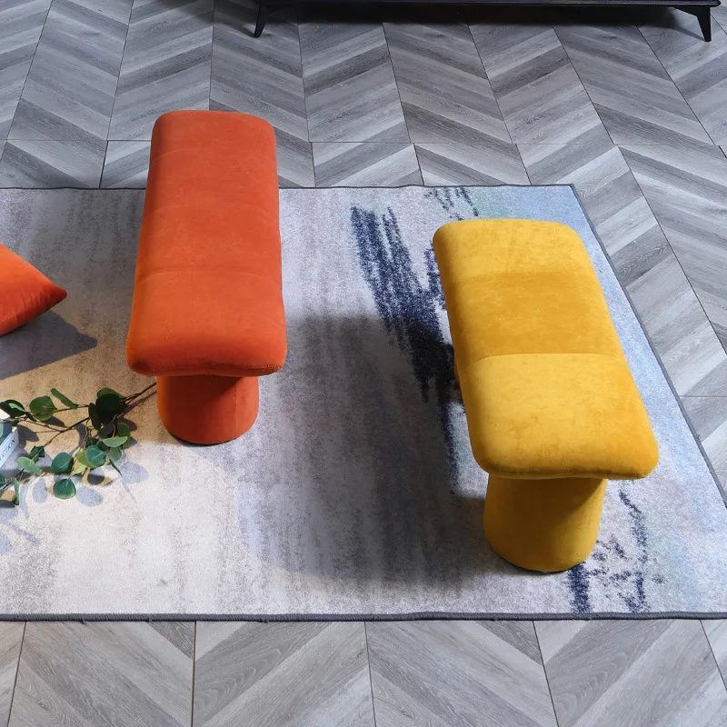 Creative shoe changing stool clothing store fabric bench