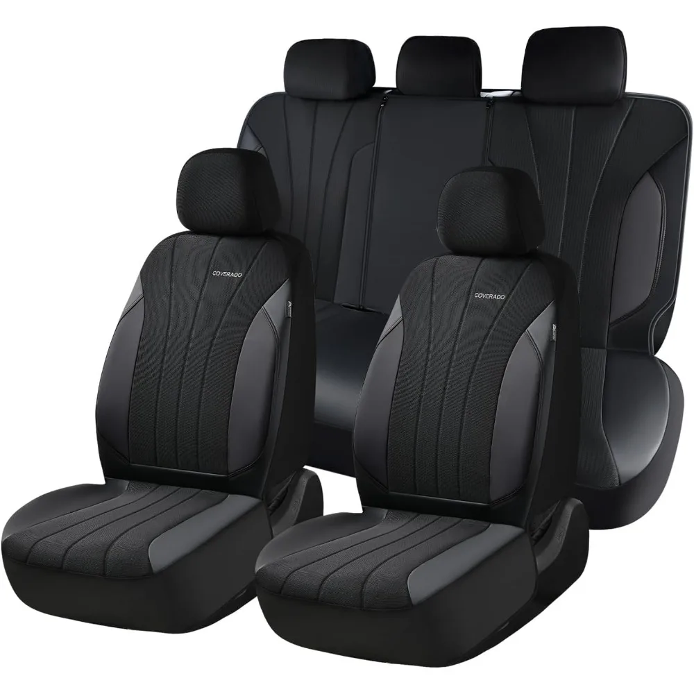 

Universal 5-Piece Car Seat Covers, Spill-Proof Leather Protectors for SUV, Vans, Sedan, Truck