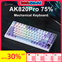 AJAZZ AK820 / AK820Pro Gaming Mechanical Keyboard 75% 82 Keys Wired Single Mode/Bluetooth Wireless Gamer Keyboard for Laptop PC
