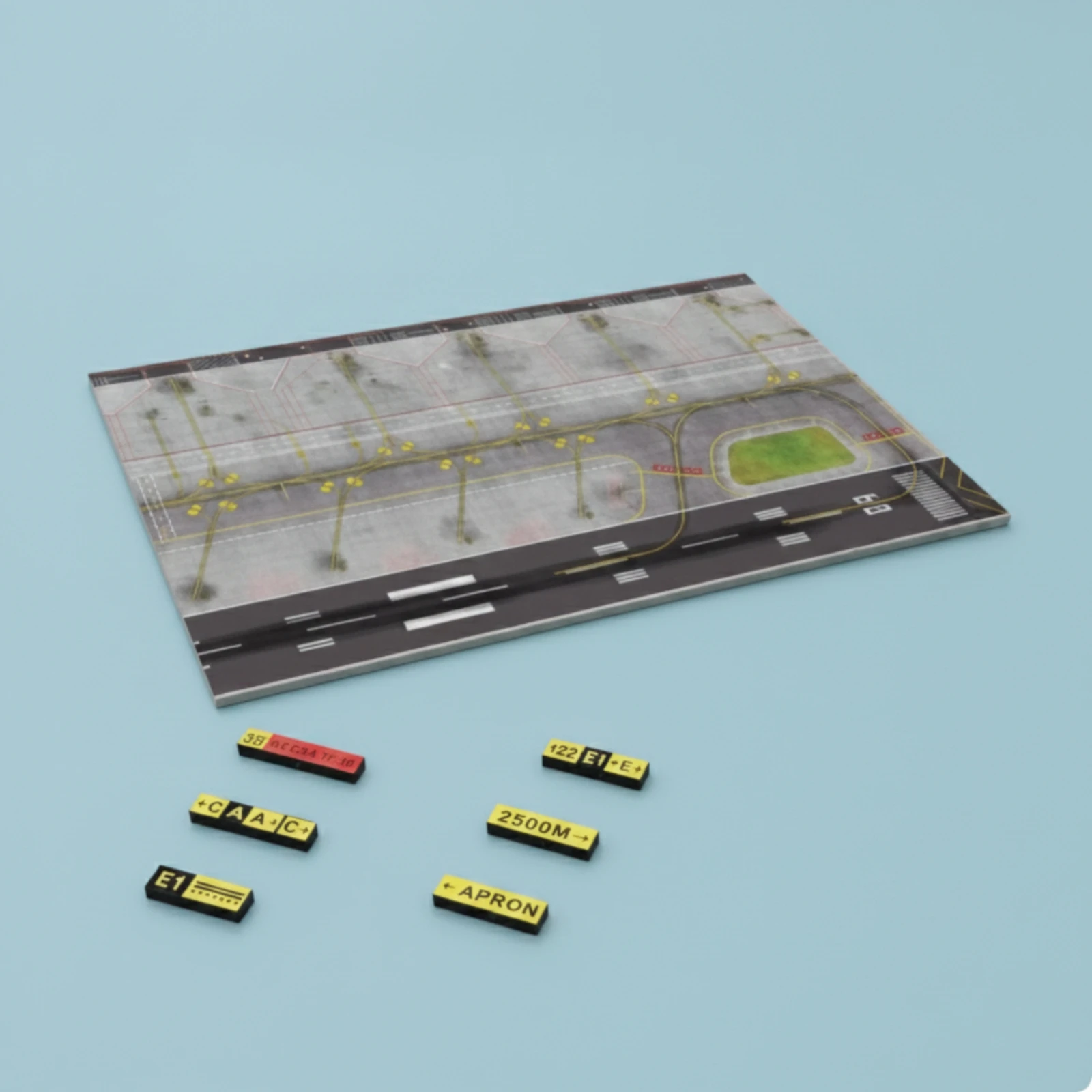 Airport Display Board Realistic Airport Diorama Board Model Display Base Rectangular Mat Large for Collectors, Showcase, Shelf