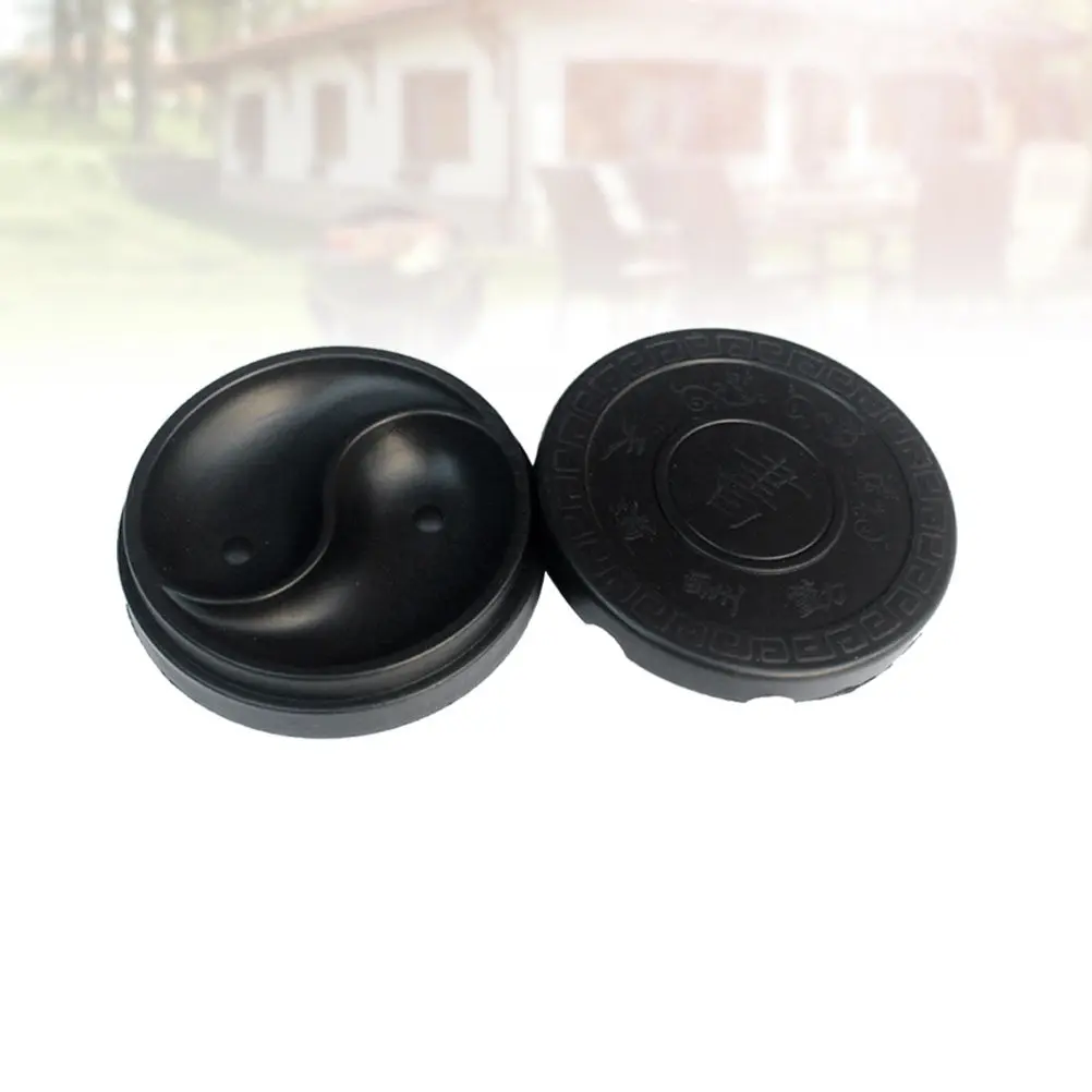 1Pcs 4 Inch Inkstone Inkslab with Lid Tai Pattern Smooth Inner Surface Adjust Ink Color by Brush Dipping Calligraphy
