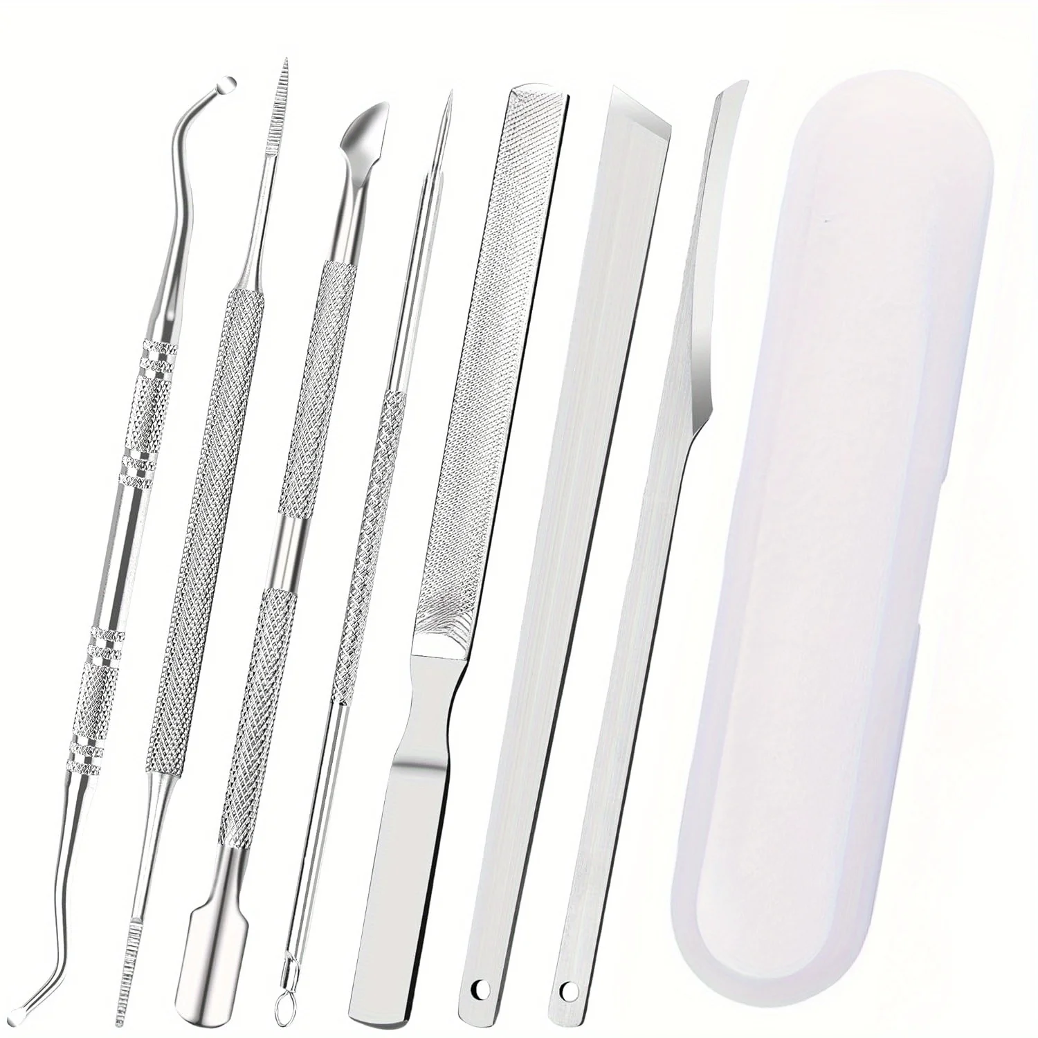 7 Pcs Ingrown Toenail File and Lifters Set, Stainless Steel Ingrown Toenail Removal Kit, Under Nail Cleaner Pedicure Tools