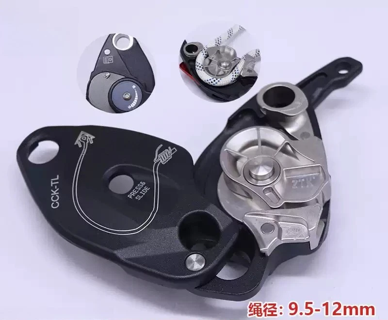 Manual Stop Rope Descender Speed Control Rappelling Device For Outdoor Climbing High Altitude Work Fall Protection