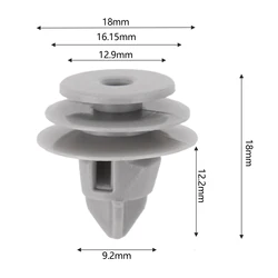 50Pc Interior Door Card Panel Grey Trim Clips 91560-slj-j01 for Honda Civic CR-V Accord Jazz Clips for Attaching Door Panel Trim