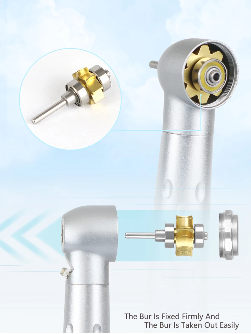 2/4 Holes Dental High Speed Handpiece Single Water Spray Torque/Standard Head Push Button Low Noise Dentist Equipment Tools