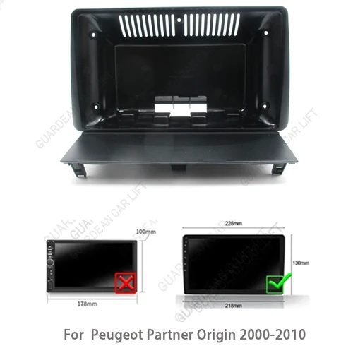 Imagen 2 del producto Fascias de Radio de coche de 9 pulgadas para Peugeot Partner Origin 2000-2010, reproductor de marco estéreo Android, Panel de unidad principal de 2 Din, tablero con cable