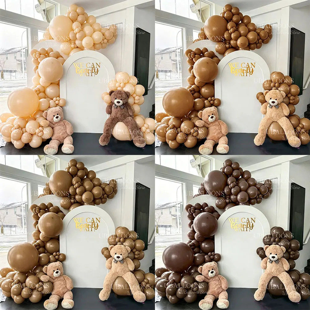 85-teiliges Aprikosenbraunes Ballon-Set Boho Nude Skin Elfenbein Kaffee Khaki Ballonbogen für Geburtstag Babyparty Hochzeit Partydekoration – Detail 1