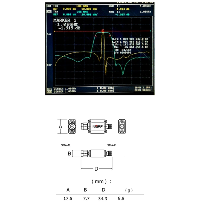 バンドシグナルフィルタリング付きのバンパスフィルター交換、Signalアルミニウム合金ソー、nmrf、1090mhz、50オーム