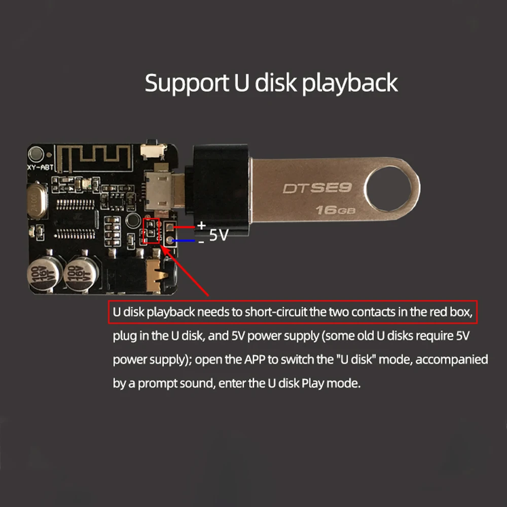 3.7-4.2 فولت مايكرو USB 5 فولت لتقوم بها بنفسك بلوتوث 5.0 وحدة استقبال الصوت MP3 بلوتوث فك مجلس APP التحكم #4