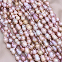 7-8mm 100% Natural Purple Baroque Water Drop Freshwater Pearl Beads for DIY Charms Necklace Earrings Jewelry Making Supplies