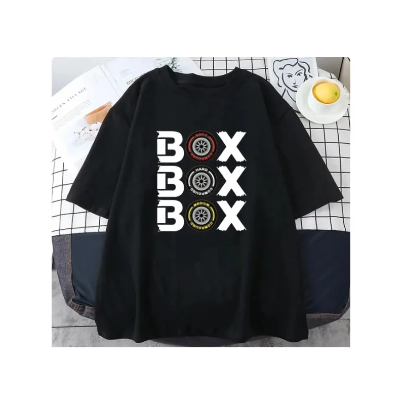 Box Hodges F1 tire composite V2 sports short sleeved women's T-shirt oversized short sleeved fun game men's T-shirt clothiop