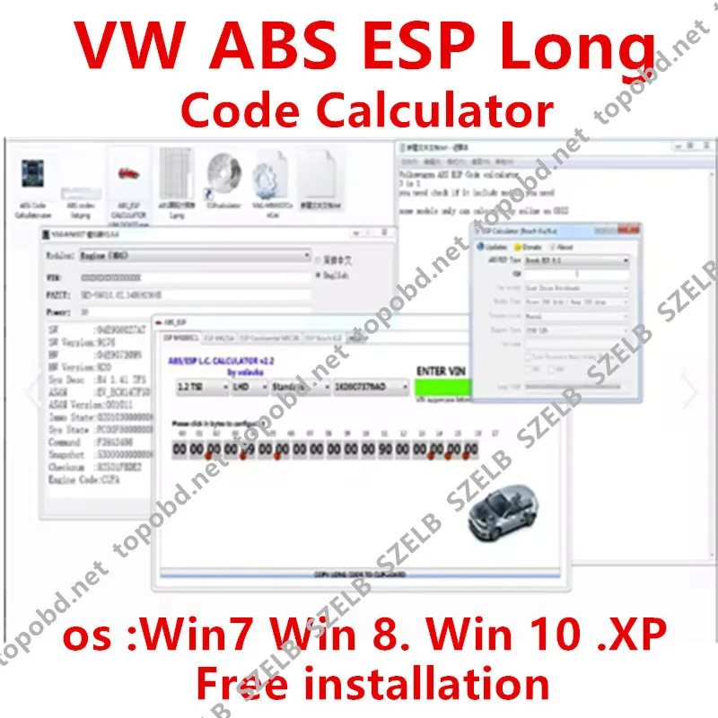 Newest Software for VW ABS ESP Long Code Calculator Helper MK60EC1 ABS ESP Long Code Calculator software+ unlimited install