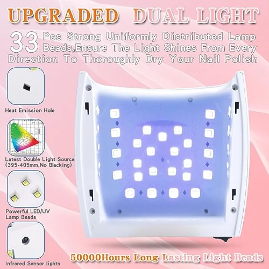 Rechargeable Faster Drying UV LED Nail Lamp, LED Nail Dryer Gel Polish Light Nail Polish Curing LED Nail Dryer Automatic Sensor view 3