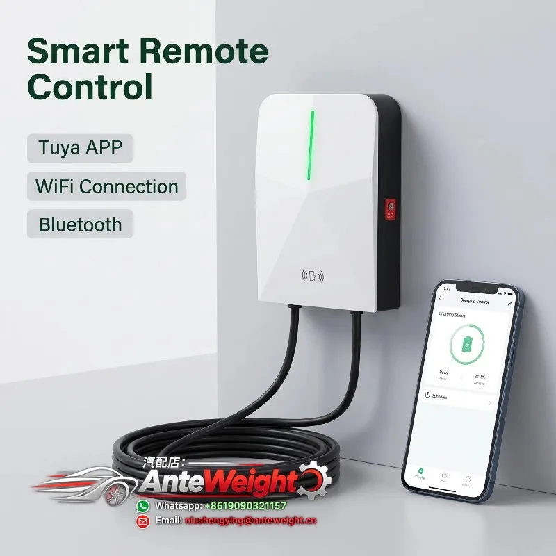 Dual Gun Charging Station with Tuya App, WiFi, BT Function 7kw - 22kw Ac Ev Charger