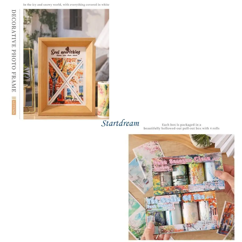 

Four Periods Nature Encouraged Craft Tape 4 Quantities Identity Adhesive Environmental Friendly Paper For DIY Deck K92C