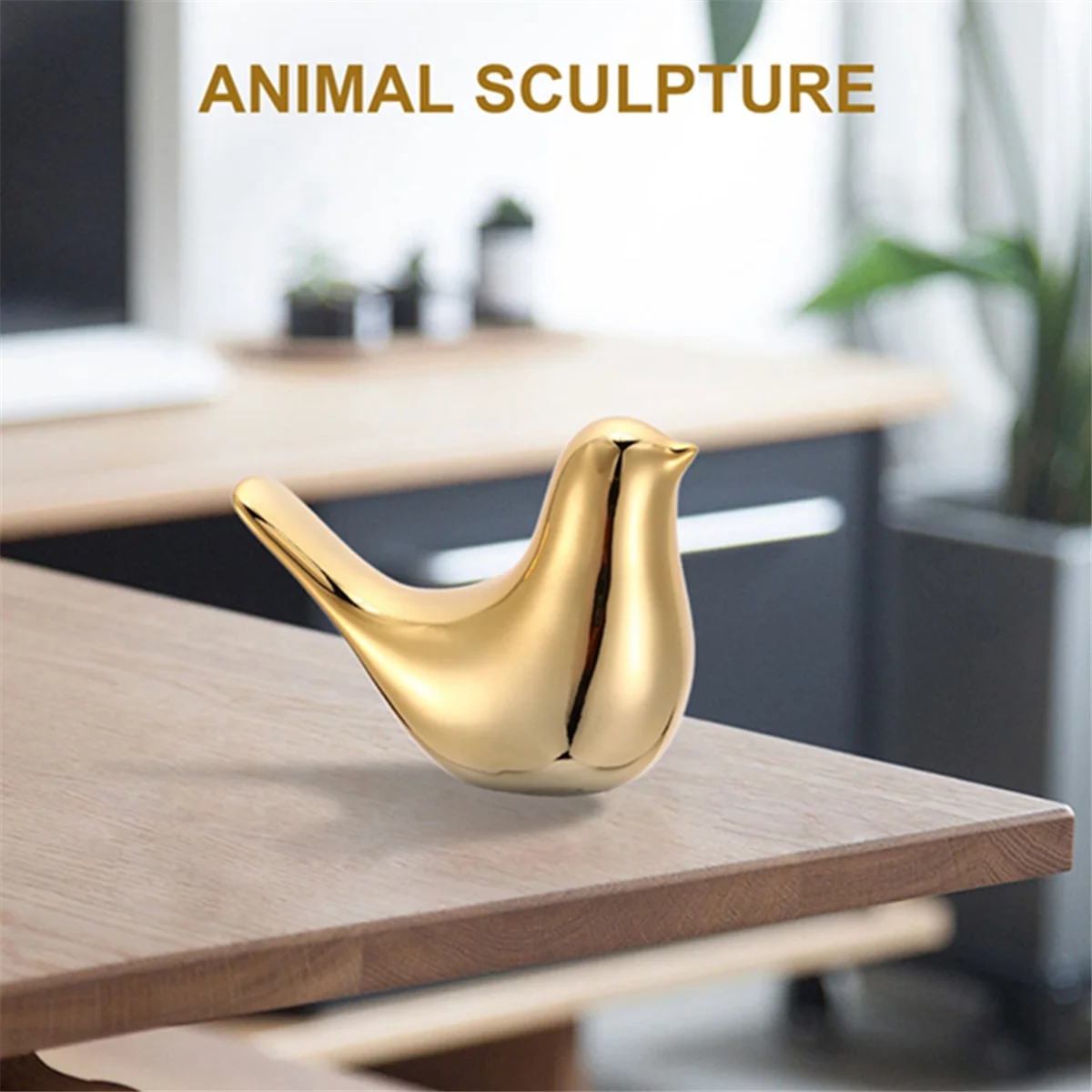 НОВЫЕ 2 шт. фигурки дома, современные керамические статуи птиц, золотая керамическая скульптура животных, украшение дома, поделки